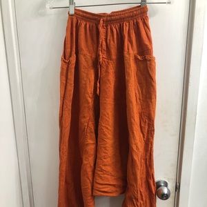 Rust Drop-Crotch Afghan Pants Handcrafted